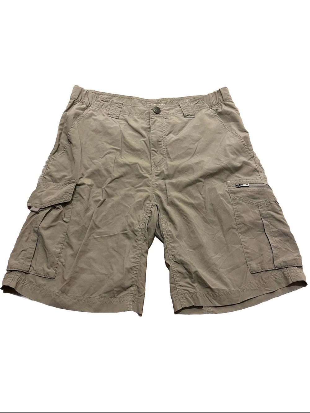 Men's Columbia Omni Shade Khaki Cargo Shorts Pocket Sun Protection Size 32W